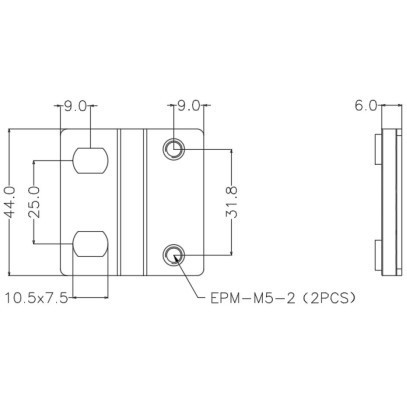 Adaptateur 1 U ETSI 21" vers 19"
