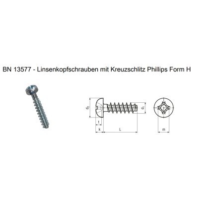 Linsenkopfschrauben mit Kreuzschlitz 2,5 x 6mm 2026